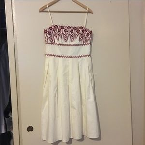 NWT Ann Taylor Red Embroidered Dress, Size 4
